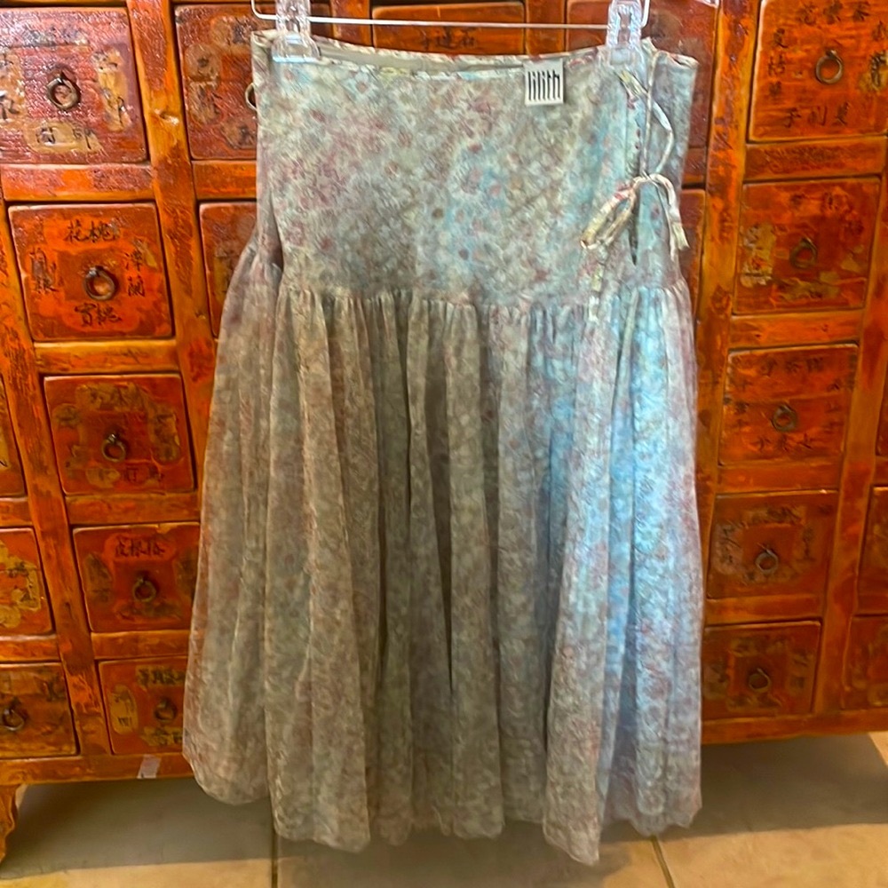 Lilith Turquoise Floral Tule Skirt
